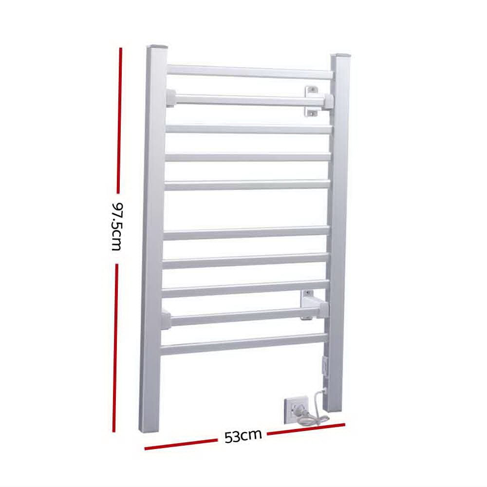 Devanti Home & Garden > Laundry & Cleaning > Drying Racks & Hangers Devanti Electric Heated Towel Rail Rack 10 Bars Freestanding Clothes Dry Warmer