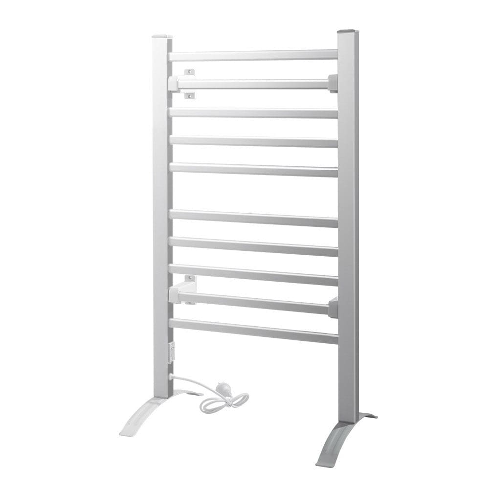 Devanti Home & Garden > Laundry & Cleaning > Drying Racks & Hangers Devanti Electric Heated Towel Rail Rack 10 Bars Freestanding Clothes Dry Warmer