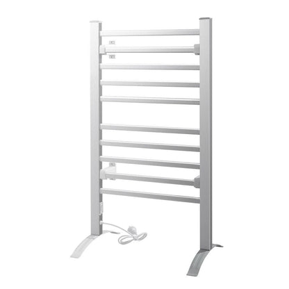 Devanti Home & Garden > Laundry & Cleaning > Drying Racks & Hangers Devanti Electric Heated Towel Rail Rack 10 Bars Freestanding Clothes Dry Warmer