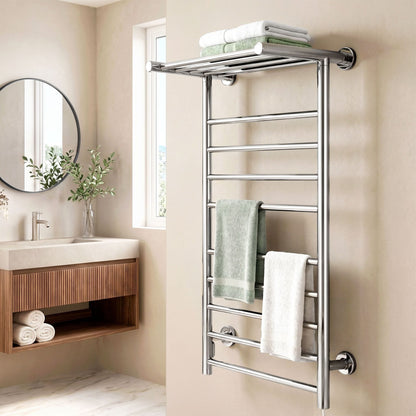 Devanti Home & Garden > Laundry & Cleaning > Drying Racks & Hangers Devanti Electric Heated Towel Rail Rack 14 Bars Wall Mounted Clothes Dry Warmer