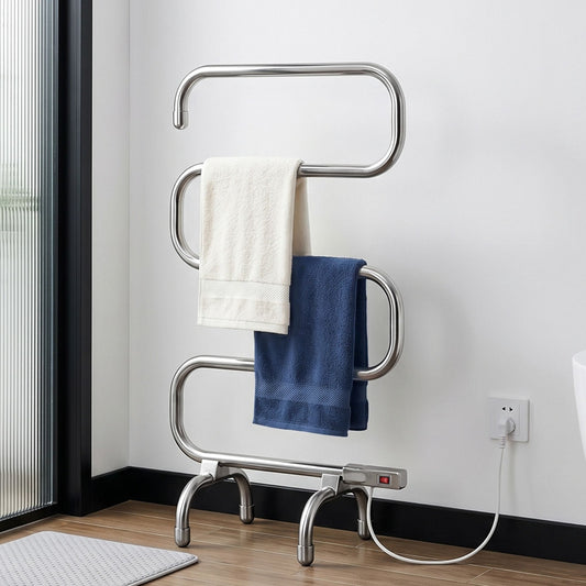 Devanti Home & Garden > Laundry & Cleaning > Drying Racks & Hangers Devanti Electric Heated Towel Rail Rack 5 Bars Freestanding Clothes Dry Warmer