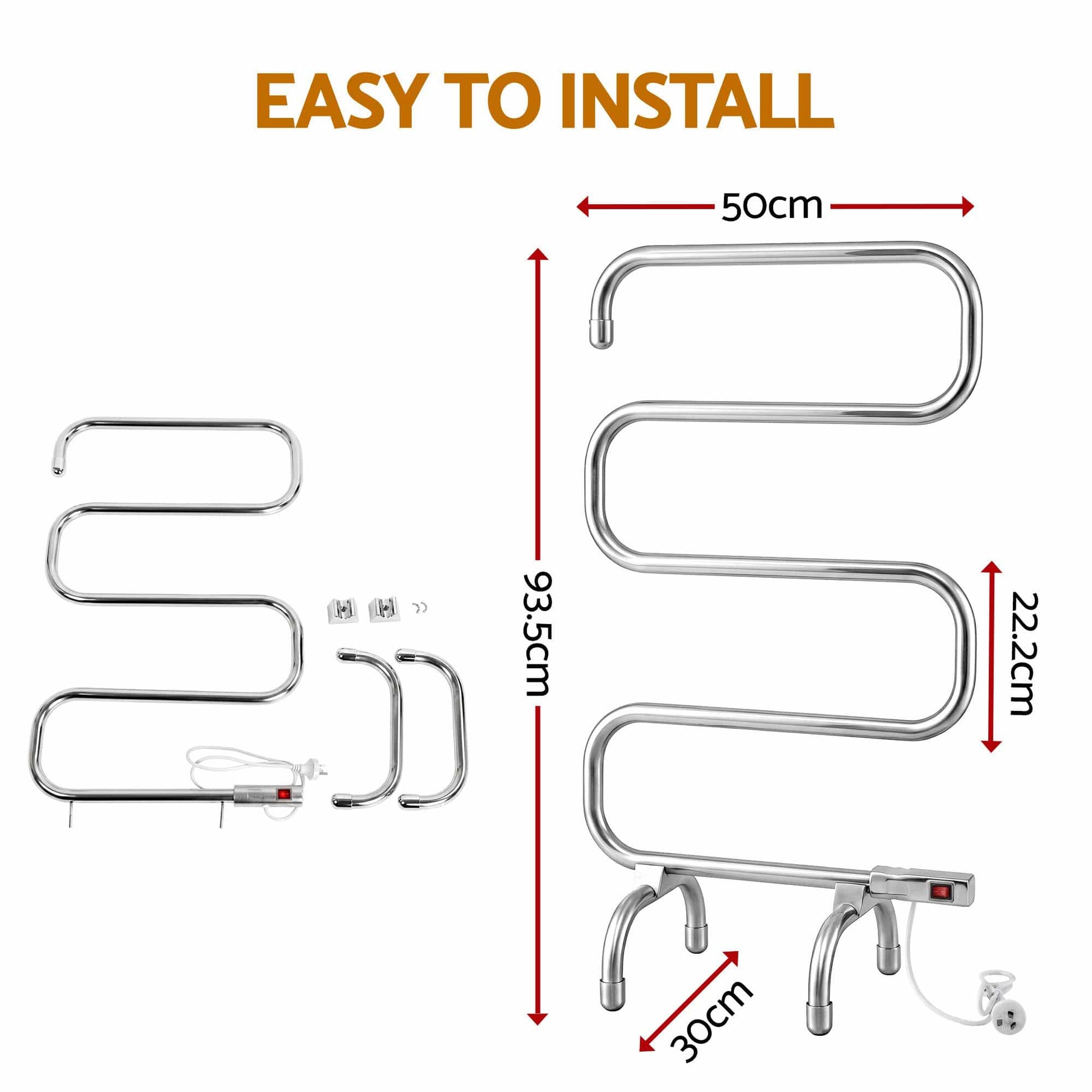 Devanti Home & Garden > Laundry & Cleaning > Drying Racks & Hangers Devanti Electric Heated Towel Rail Rack 5 Bars Freestanding Clothes Dry Warmer