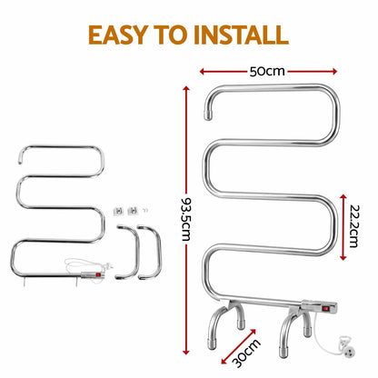 Devanti Home & Garden > Laundry & Cleaning > Drying Racks & Hangers Devanti Electric Heated Towel Rail Rack 5 Bars Freestanding Clothes Dry Warmer