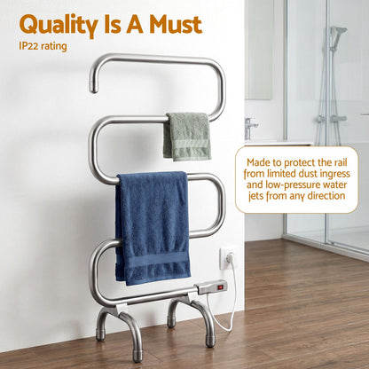 Devanti Home & Garden > Laundry & Cleaning > Drying Racks & Hangers Devanti Electric Heated Towel Rail Rack 5 Bars Freestanding Clothes Dry Warmer