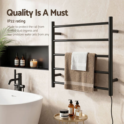 Devanti Home & Garden > Laundry & Cleaning > Drying Racks & Hangers Devanti Electric Heated Towel Rail Rack 5 Bars Wall Mounted Clothes Dry Warmer