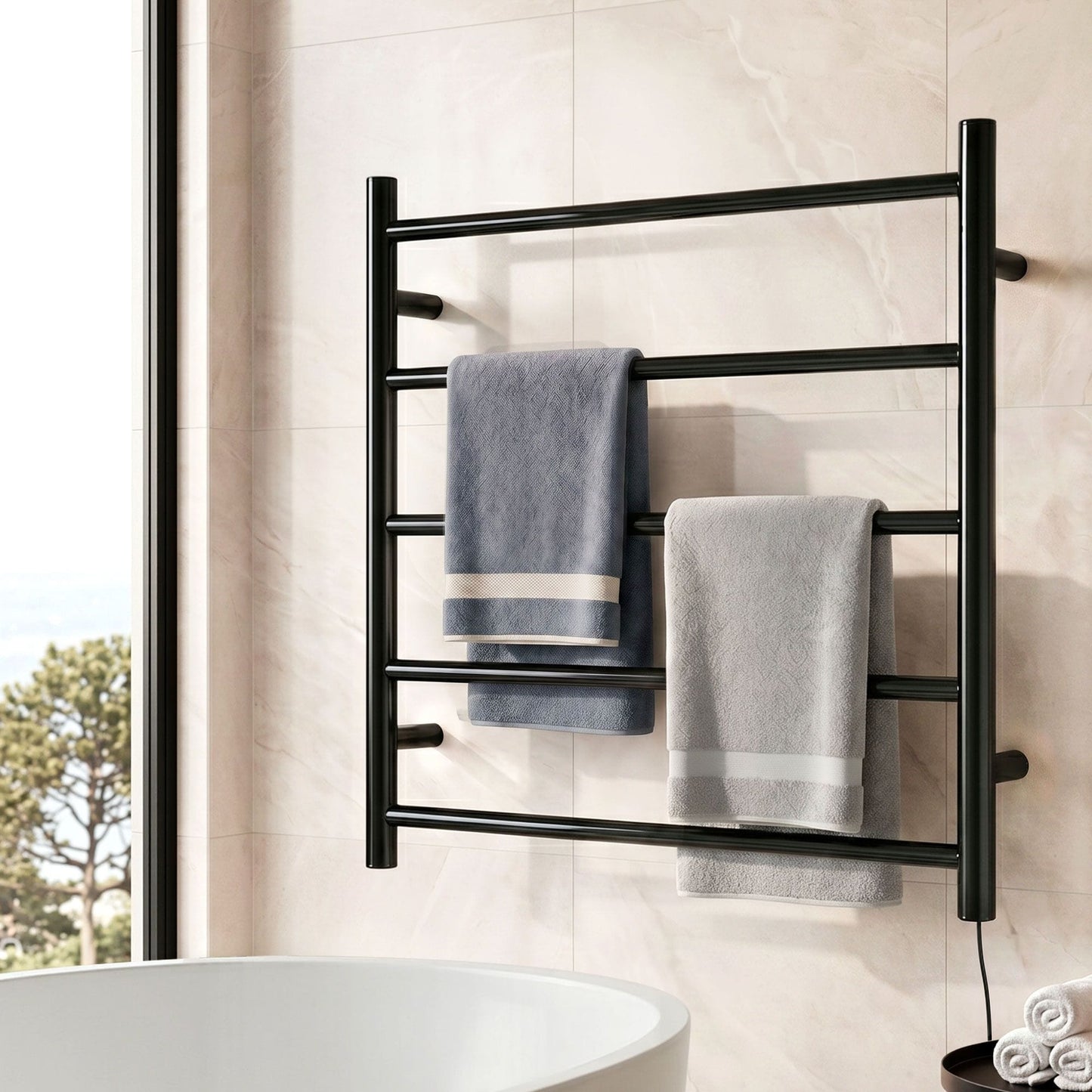 Devanti Home & Garden > Laundry & Cleaning > Drying Racks & Hangers Devanti Electric Heated Towel Rail Rack 5 Bars Wall Mounted Clothes Dry Warmer