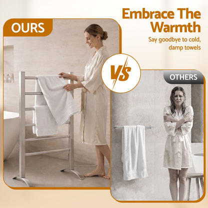 Devanti Home & Garden > Laundry & Cleaning > Drying Racks & Hangers Devanti Electric Heated Towel Rail Rack 6 Bars with Timer Clothes Dry Warmer