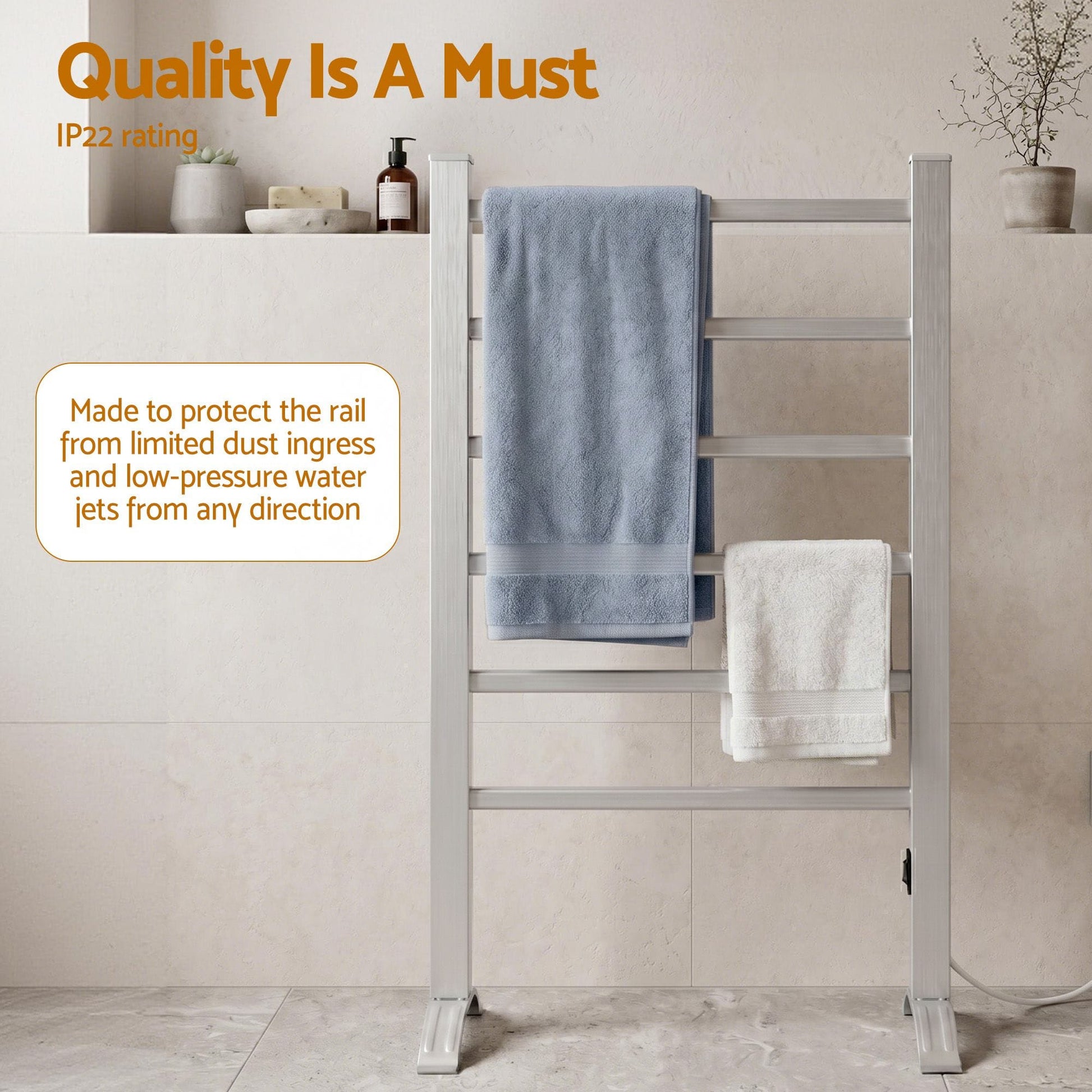 Devanti Home & Garden > Laundry & Cleaning > Drying Racks & Hangers Devanti Electric Heated Towel Rail Rack 6 Bars with Timer Clothes Dry Warmer