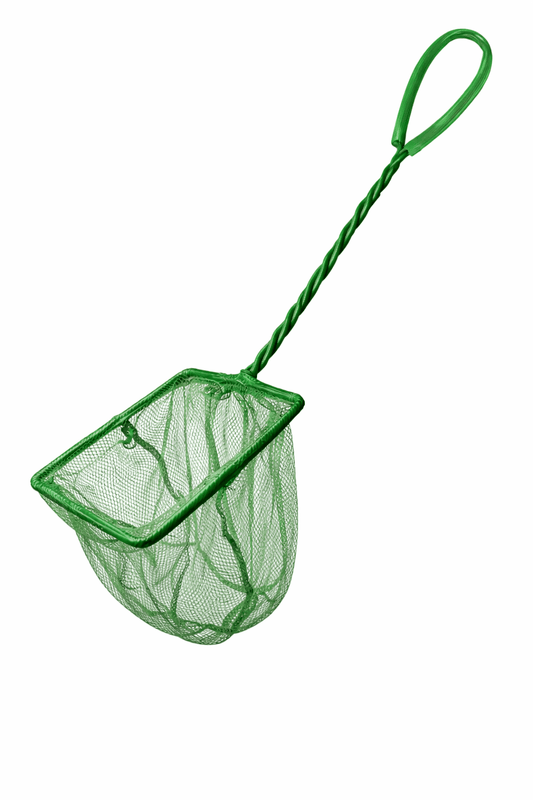 Dudley's World of Pets Fishing Net 34.5cm Green Fishing Net Handheld Wand Aquarium Cleaning Tank Fish Catch Tools