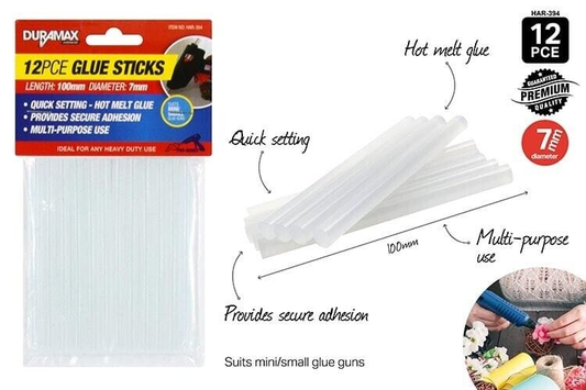 Duramax 12 Hot Melt Glue Clear Sticks Adhesive Craft Stick Glue Gun 7mm 100mm