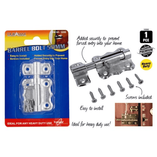 Duramax 1Pc Barrel Bolt 60mm with Screws Home Office Security