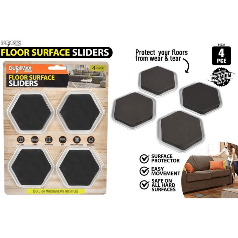 Duramax 4pc Furniture Movers Sliders Pads For Surface Carpet Hardwood Floors Tiles Felt