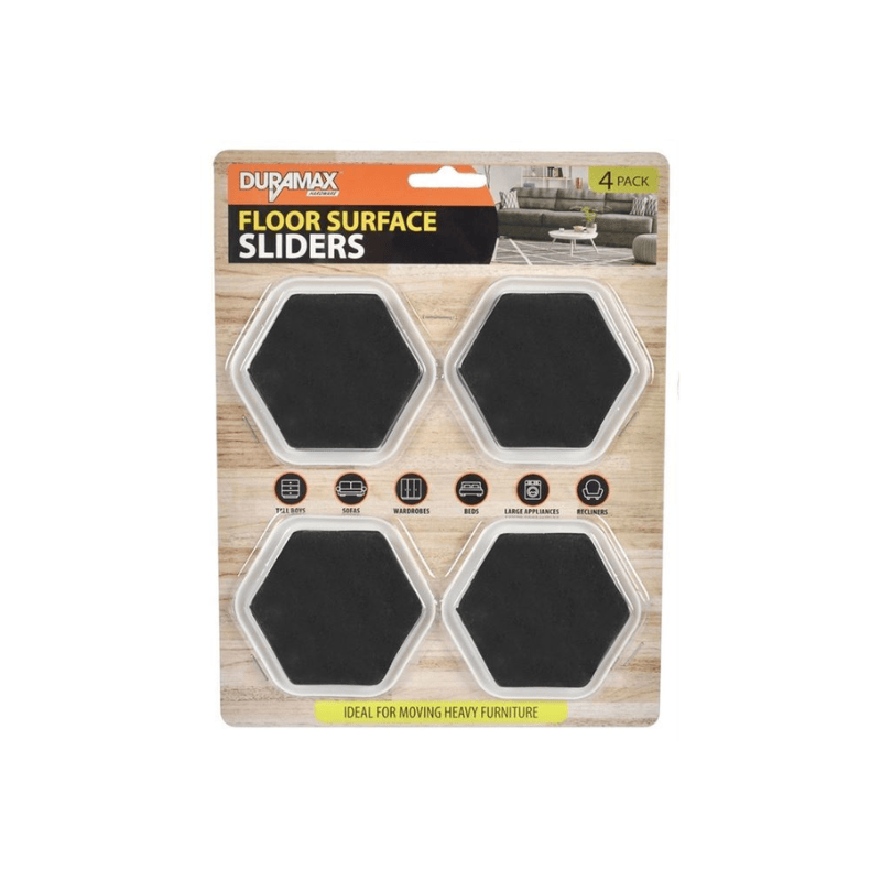 Duramax 4pc Furniture Movers Sliders Pads For Surface Carpet Hardwood Floors Tiles Felt