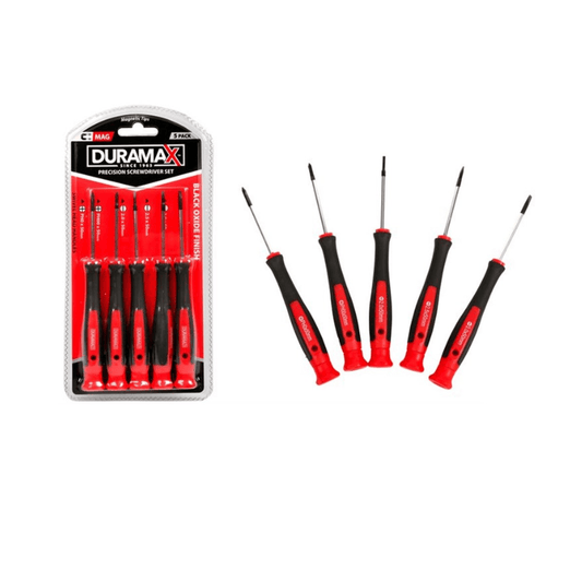 DuraMax 5Pc Precision Screwdriver Set Mag Tips Swivel Head Handles Magnetic Tips Screws