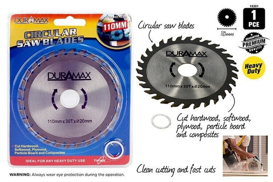 Duramax Circular Saw Blade 110mm 4.33“ 30T Teeth Cutting Wood Working Blade bore 20mm