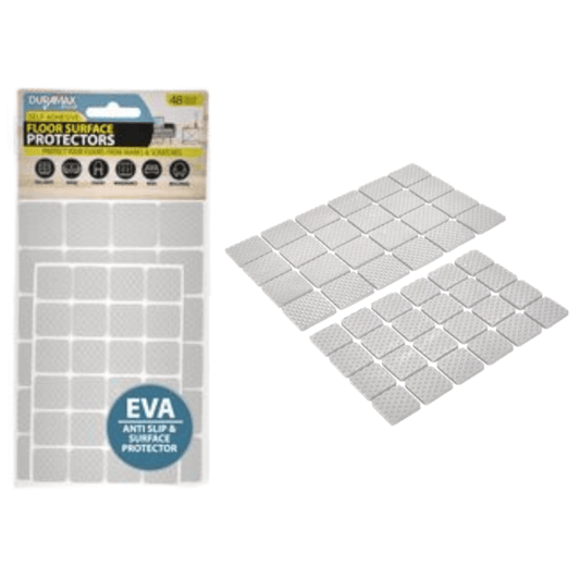 Duramax Felt 48pcs White Felt Self Adhesive Squares Floor Surface Protector Anti Slip 2 Sizes