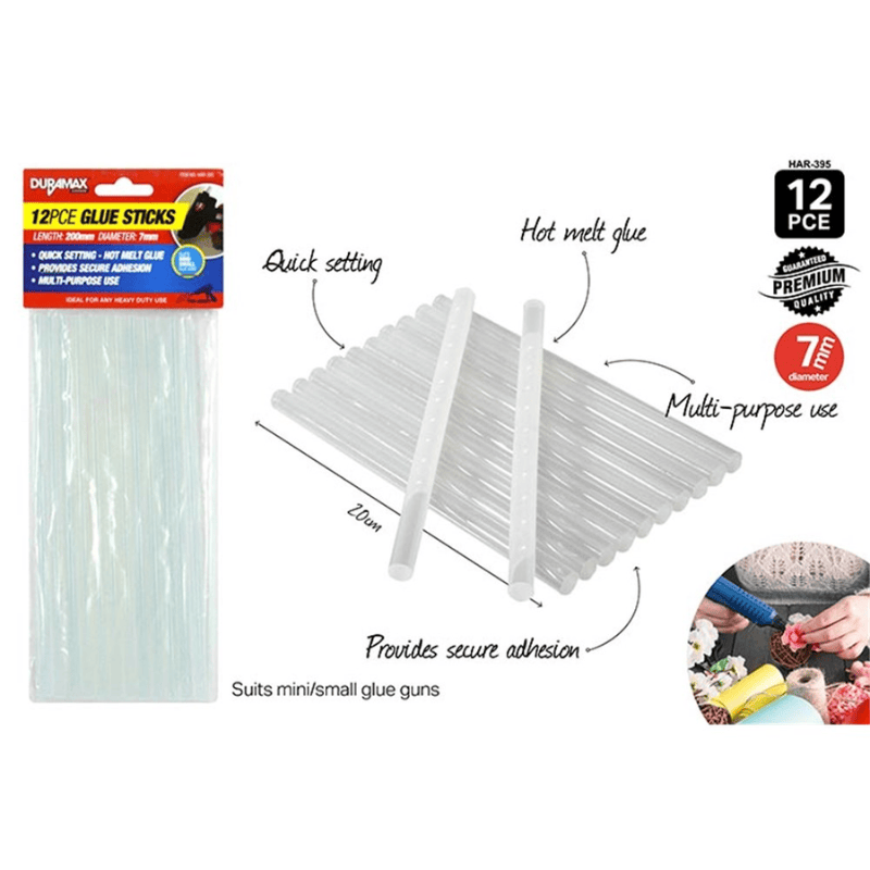 Duramax Glue Stick 12 Hot Melt Glue Clear Sticks Adhesive Craft Stick Glue Gun 7mm 200mm