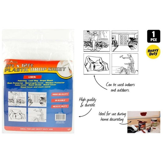 Duramax Paint Drop Cloth Clear Plastic Protection Sheets Disposable Drop Painting Paint Cloth Cover