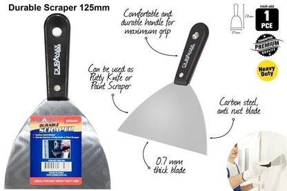 DuraMax Scraper Putty Knife Steel Spatula Wall Scraper Paint Clean Blade Tool 125mm