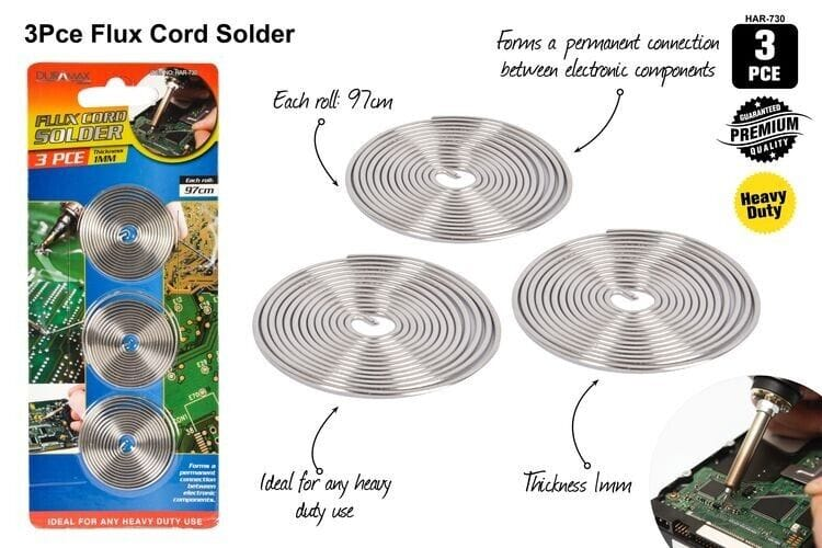 Duramax Solder Wire 1mm Solder Wire Flux Reel Tube Tin Lead Rosin Core Soldering Iron 97cm Roll