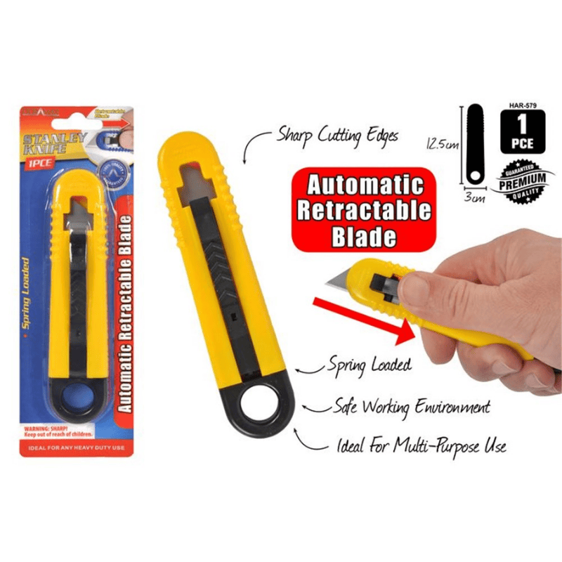 DuraMax Utility Large Safety Knife Retractable Box cutter Blade Razor Spring Loaded