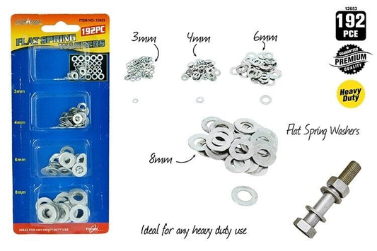 Duramax Washers 192pcs Flat Washer Washers Assortment Set Value Kit AU NEW 3mm 4mm 6mm 8mm