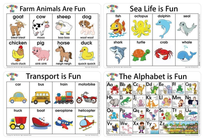 Durmaz Educational Placemats Teacher Resource Kids Maths Literacy Animals Sea Alphabet