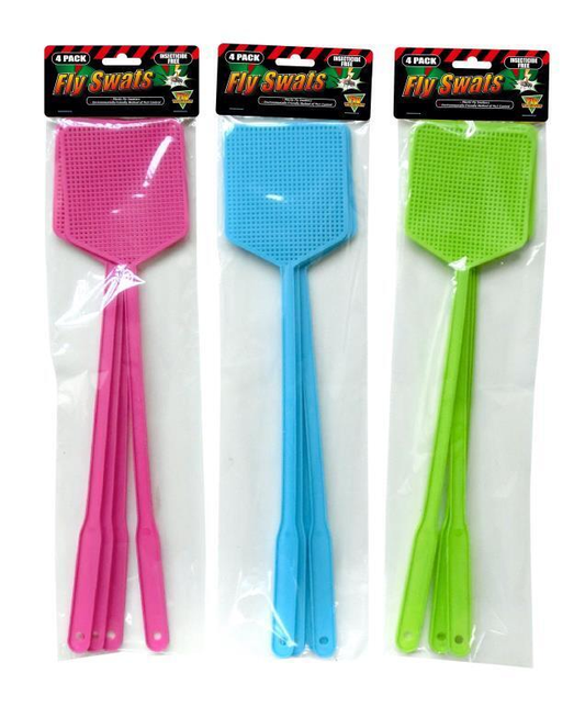 Durmaz Fly Swatter 4 X Plastic Mosquito Fly Swatter Handle Insect Swat Killer Bug Catcher
