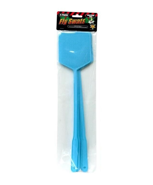 Durmaz Fly Swatter Blue 4 X Plastic Mosquito Fly Swatter Handle Insect Swat Killer Bug Catcher