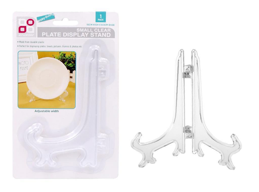 Durmaz Frame holder 20cm High x 12cm Base Clear Plate Display Stand Folding Picture Frame Holder Decorative Easel 3 Sizes