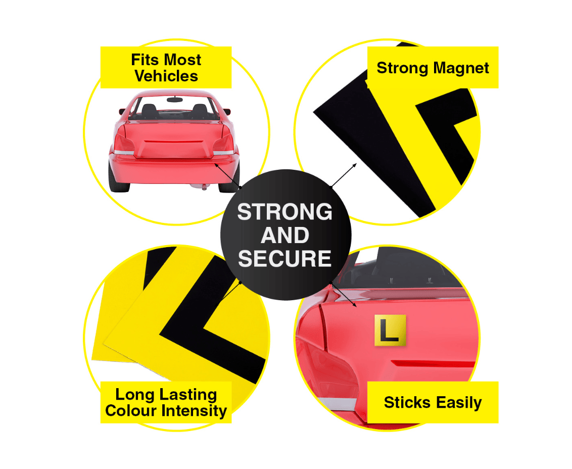 Durmaz L-plate sticker 2PK Magnetic Learner L Plates Plate Car License VIC WA QLD TAS (All Aus States)