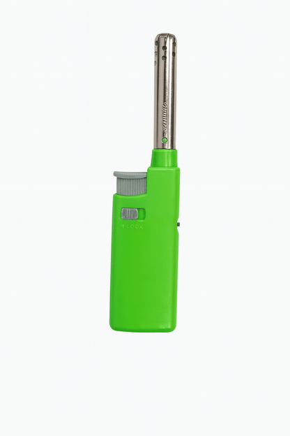 Durmaz Lighter Green Mini Ignition Gas Utility Lighter Adjustable Fire BBQ Kitchen Stove Butane Light