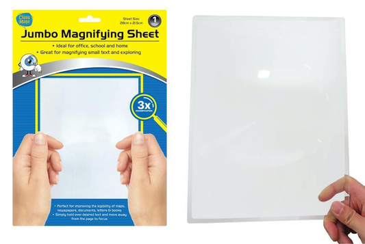Durmaz Magnifying sheet Jumbo Magnifying Sheet A4 Full Page Reading Text Lens 3X Magnification School