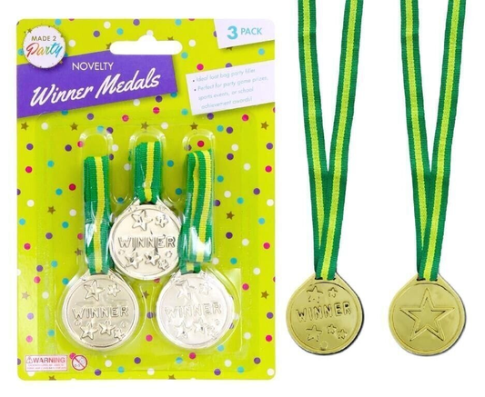 Durmaz Medals 3x Olympic Gold Medals Children Kids Plastic Winner Costume Party Toys PARTY
