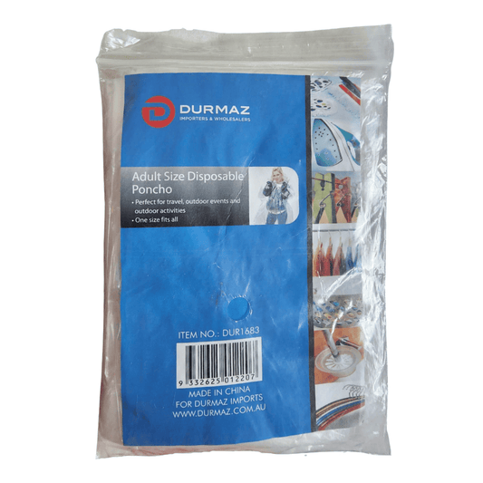 Durmaz Poncho Disposable Emergency Rain Coats Adult Size Raincoat Poncho Camping Hiking Hood