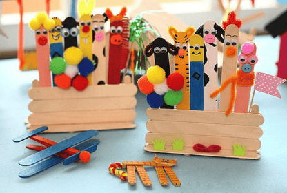 Durmaz Popsicle sticks 100 Wooden Craft Sticks Paddle Pop Popsicle Coffee Stirrers Ice Cream Wax Stick