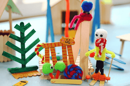 Durmaz Popsicle sticks 100 Wooden Craft Sticks Paddle Pop Popsicle Coffee Stirrers Ice Cream Wax Stick