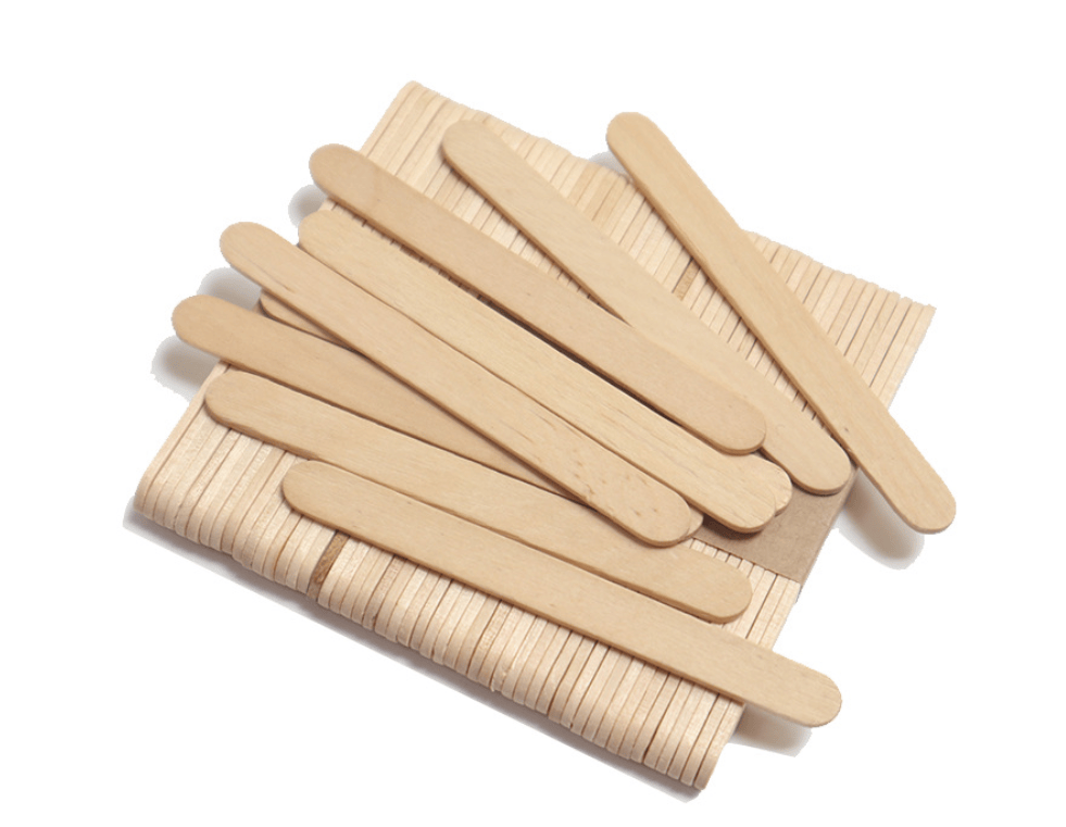 Durmaz Popsicle sticks 100 Wooden Craft Sticks Paddle Pop Popsicle Coffee Stirrers Ice Cream Wax Stick