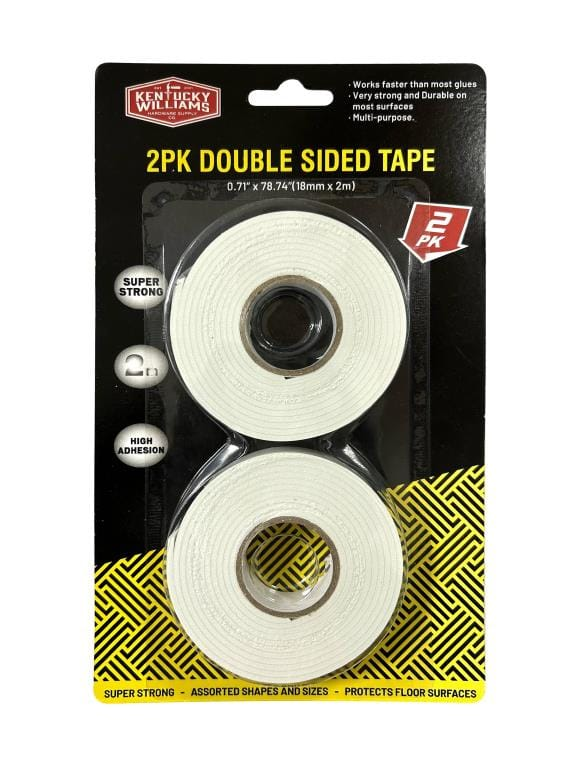 Durmaz Tape 2 Rolls Double Sided Tape Sticky Self-Adhesive White Foam Pad Super Sticky Craft
