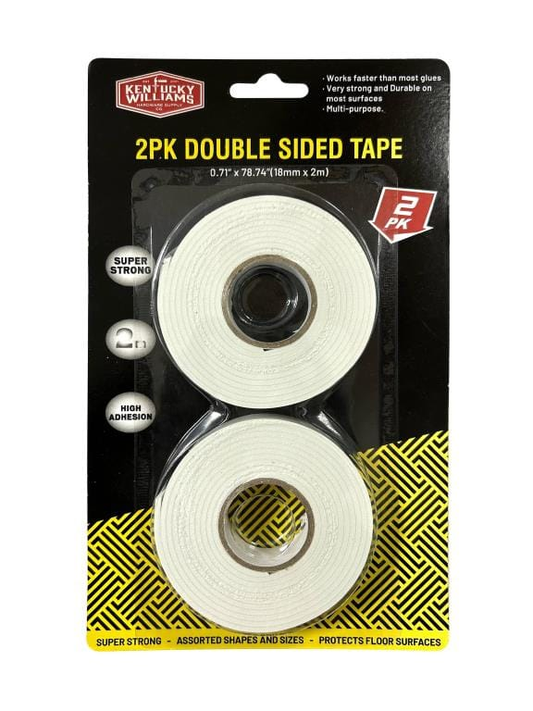 Durmaz Tape 2 Rolls Double Sided Tape Sticky Self-Adhesive White Foam Pad Super Sticky Craft
