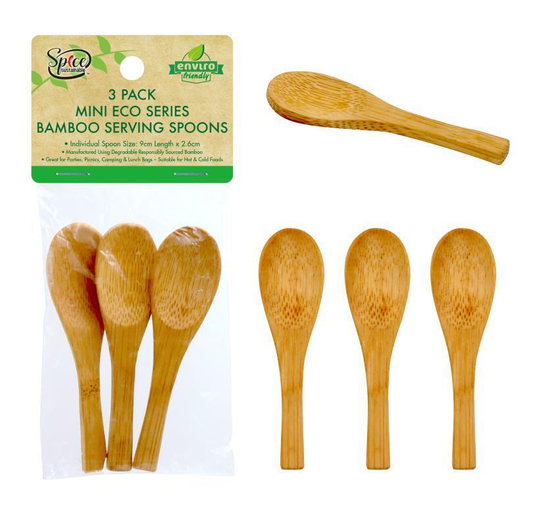 Durmaz Teaspoon 3pcs Mini Natural Bamboo Wooden Spoon Scoop Small Kids Food Safe Tea Stirrer