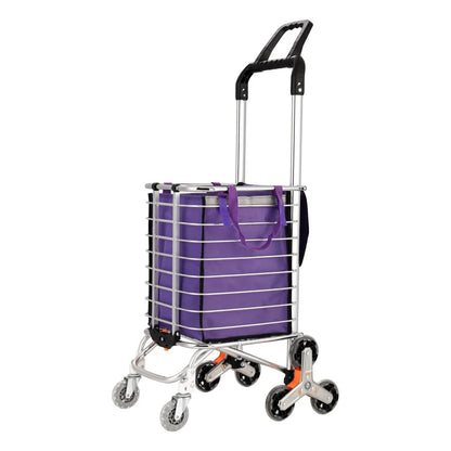 Emajin Furniture > Dining > Kitchen & Dining Trolleys Emajin Shopping Cart Trolley 35L Foldable Climbing Wheels