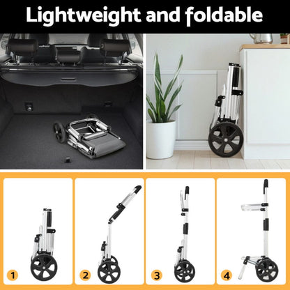 Emajin Furniture > Dining > Kitchen & Dining Trolleys Emajin Shopping Trolley Cart 45KG Foldable Grey