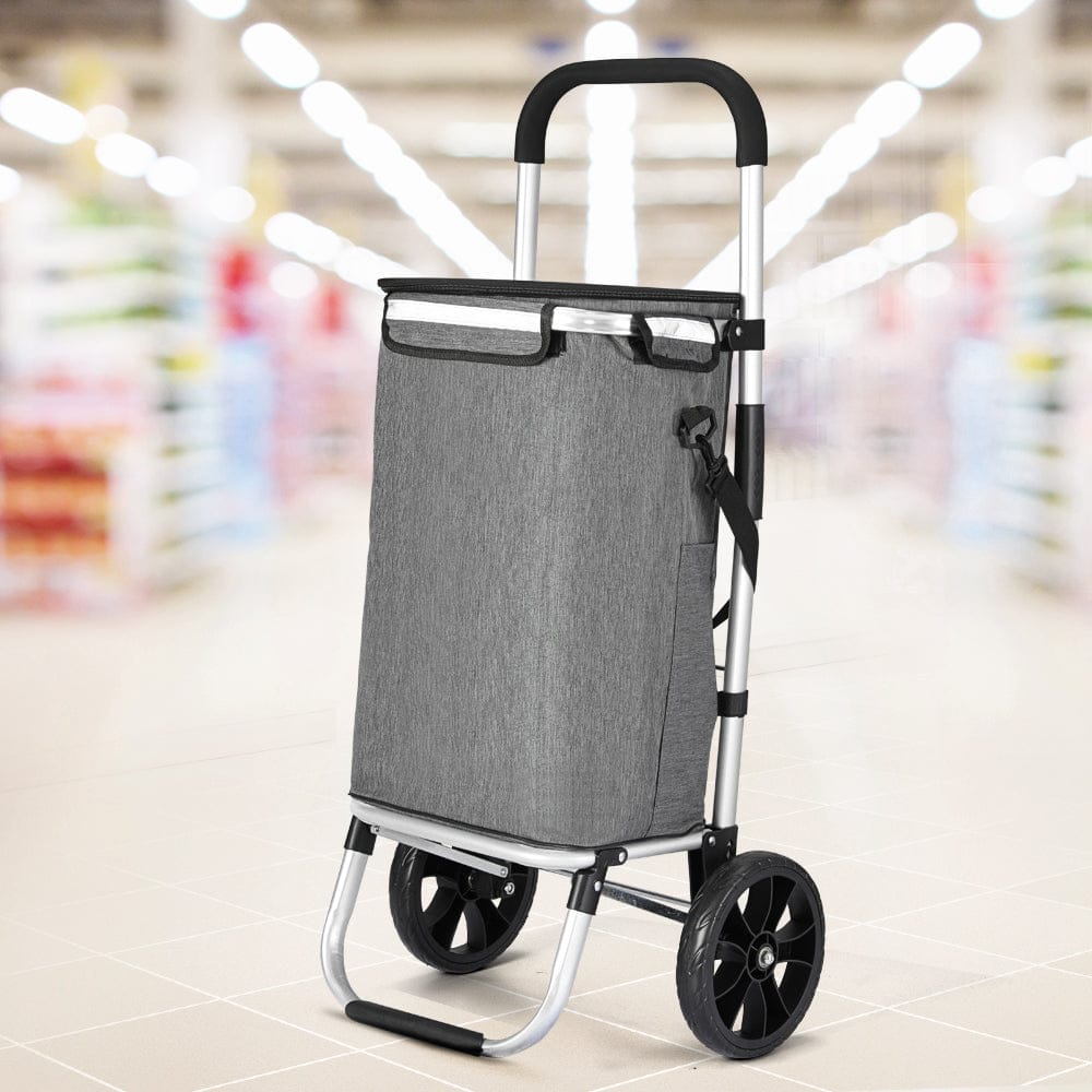 Emajin Furniture > Dining > Kitchen & Dining Trolleys Emajin Shopping Trolley Cart 45KG Foldable Grey