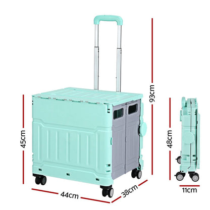 Emajin Furniture > Dining > Kitchen & Dining Trolleys Emajin Shopping Trolley Cart 75L Foldable Green