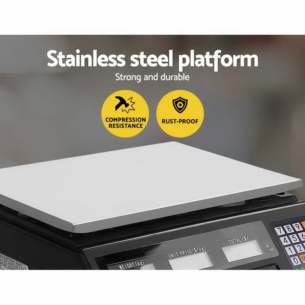 Emajin Home & Garden > Scales > Kitchen Scales Emajin Scales Digital Kitchen 40KG Weighing Scales Platform Scales Black LCD