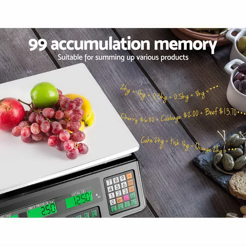 Emajin Home & Garden > Scales > Kitchen Scales Emajin Scales Digital Kitchen 40KG Weighing Scales Platform Scales Black LCD