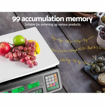 Emajin Home & Garden > Scales > Kitchen Scales Emajin Scales Digital Kitchen 40KG Weighing Scales Platform Scales Black LCD