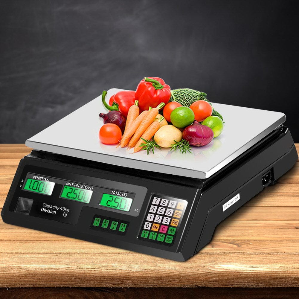 Emajin Home & Garden > Scales > Kitchen Scales Emajin Scales Digital Kitchen 40KG Weighing Scales Platform Scales Black LCD