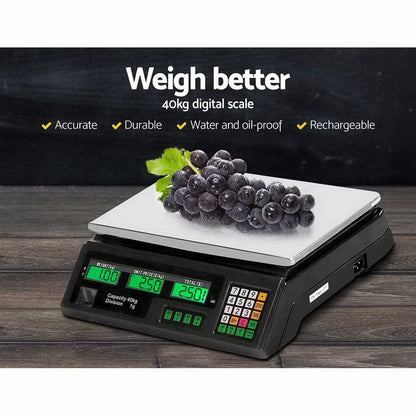 Emajin Home & Garden > Scales > Kitchen Scales Emajin Scales Digital Kitchen 40KG Weighing Scales Platform Scales Black LCD